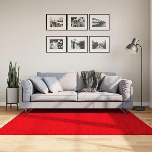 Gulvtæppe OVIEDO 160x160 cm kort luv rød