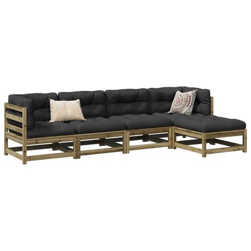 Sofasæt til haven 5 dele imprægneret fyrretræ
