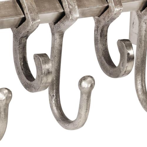 Væghængt knagerække med hylde aluminium