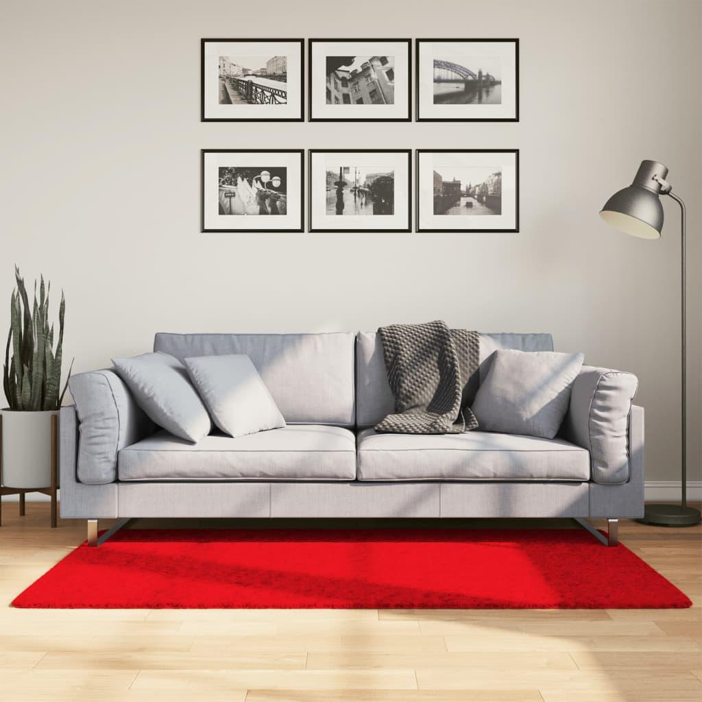 Gulvtæppe OVIEDO 80x150 cm kort luv rød