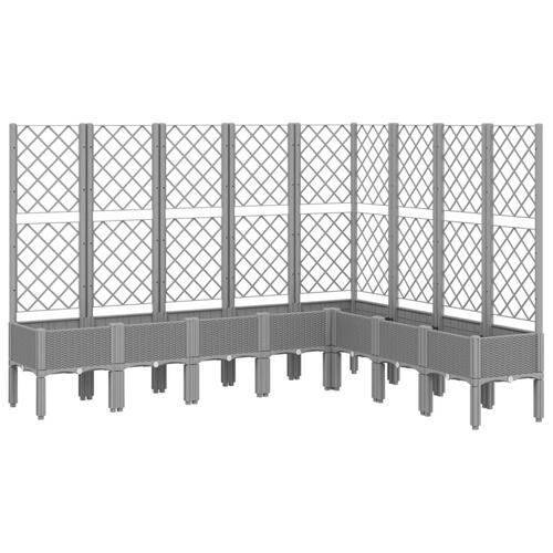 Plantekasse med espalier 200x160x142 cm PP lysegrå