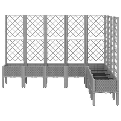 Plantekasse med espalier 200x160x142 cm PP lysegrå