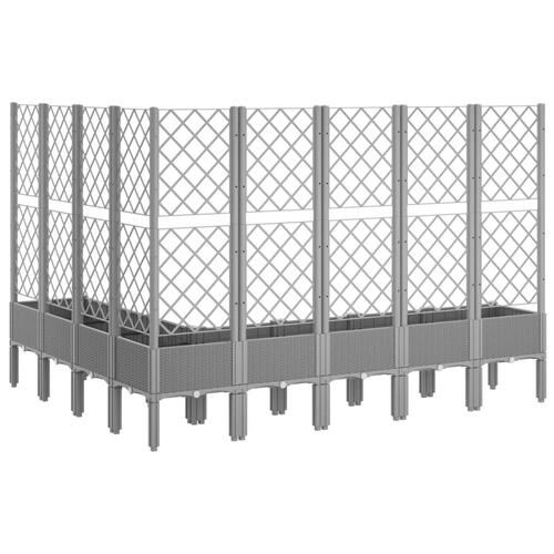 Plantekasse med espalier 200x160x142 cm PP lysegrå