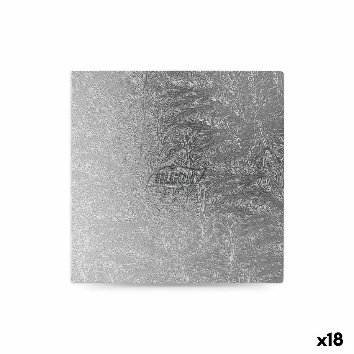 Algon kagefad - sølvfarvet, firkantet 30 × 30 × 1,5 cm (18 stk.)