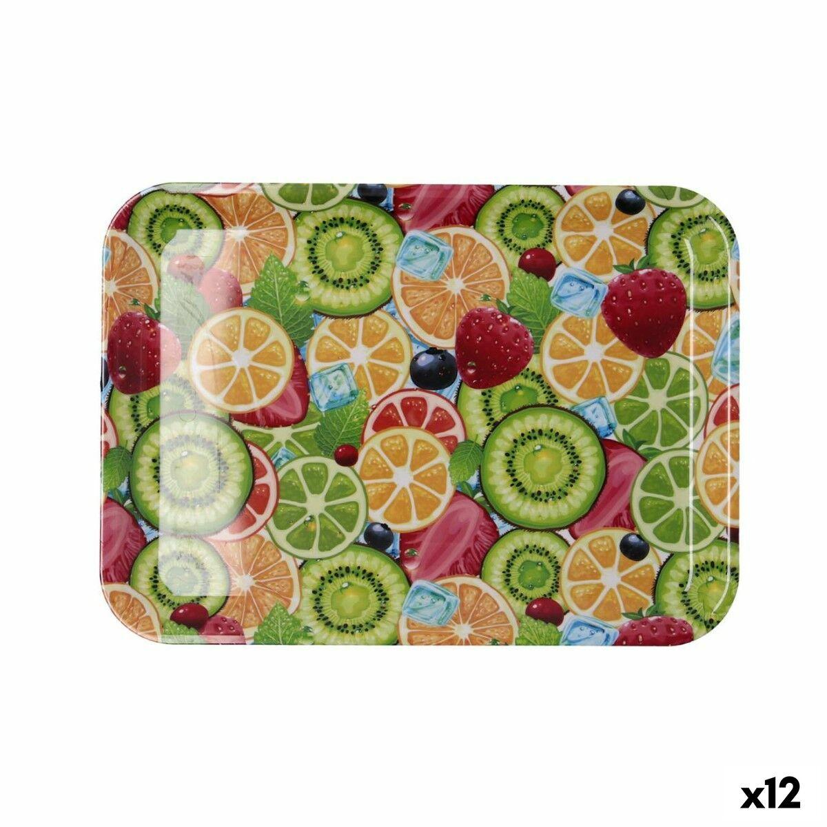 Morgenmadsbakke Habitat - multifarvet frugt, plastik, 32 × 23 cm, med håndtag (12 stk.)