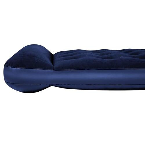 luftmadras med velourtop og indbygget fodpumpe 191x137x28 cm