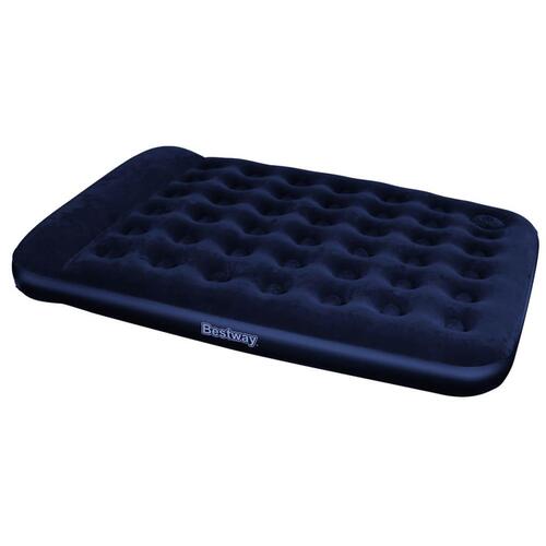 Bestway luftmadras med velourtop og indbygget fodpumpe 203x152x28 cm