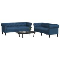 2 personers sofa stof blå