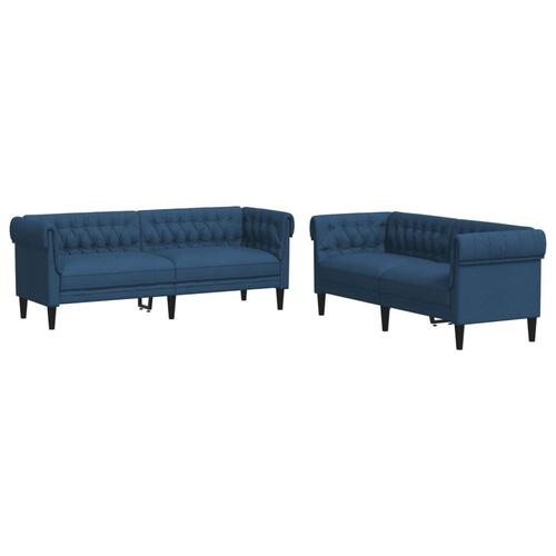 2 personers sofa stof blå