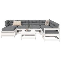 Sofasæt til haven 8 dele massivt fyrretræ hvid