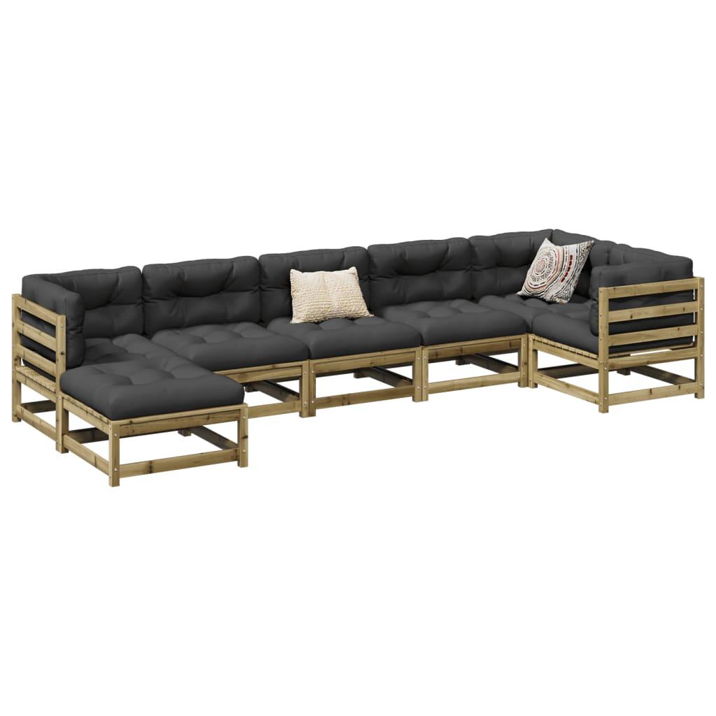 Sofasæt til haven 7 dele imprægneret fyrretræ