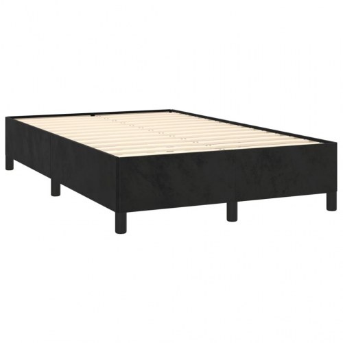 Kontinentalseng med madras 120x190 cm - velour, sort