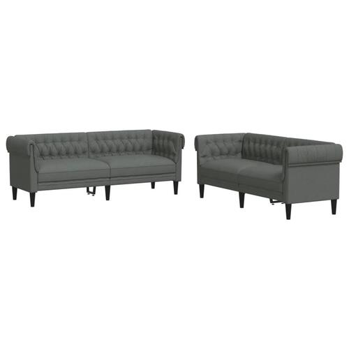 2 personers sofa stof mørkegrå