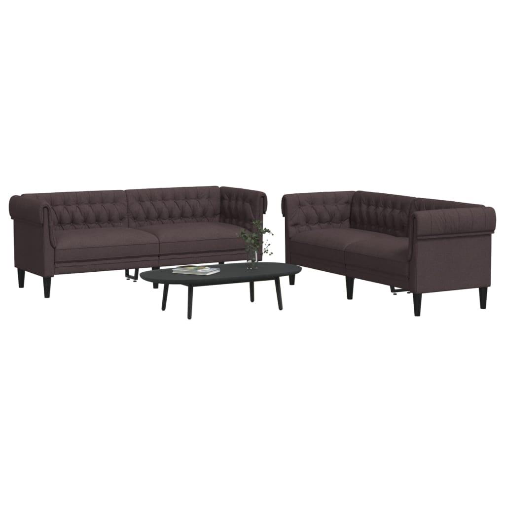2 personers sofa stof mørkebrun