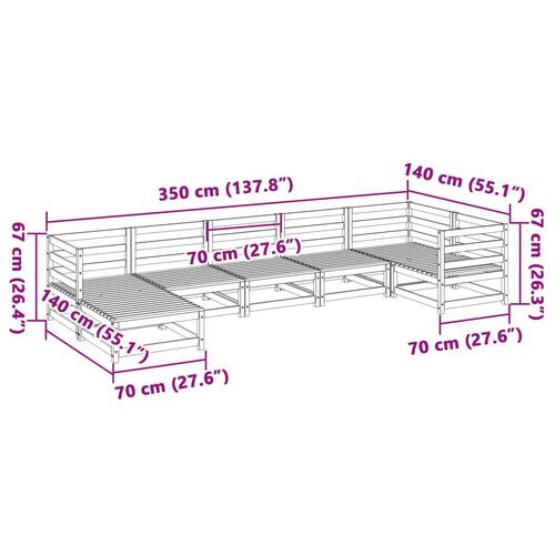 Sofasæt til haven 7 dele massivt fyrretræ