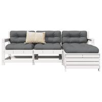 Sofasæt til haven 4 dele massivt fyrretræ hvid