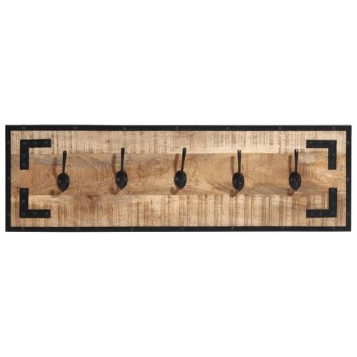 Knagerækker 2 stk. 80x8x25 cm massivt ru mangotræ