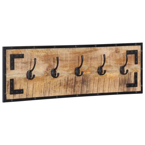 Knagerækker 2 stk. 80x8x25 cm massivt ru mangotræ