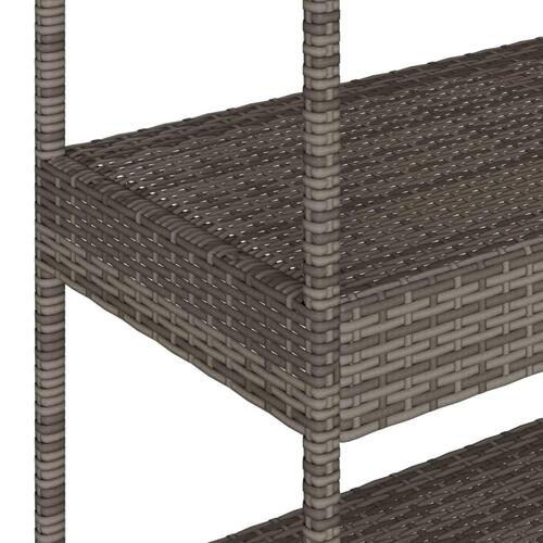 Barvogn med 3 hylder polyrattan og massivt akacietræ grå