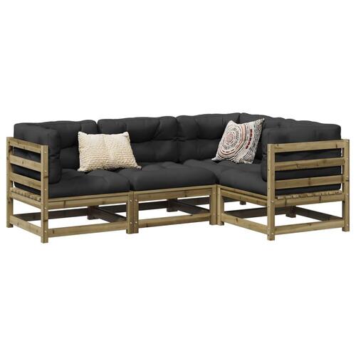 Sofasæt til haven 4 dele imprægneret fyrretræ