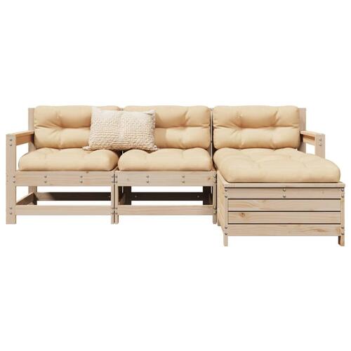 Sofasæt til haven 4 dele massivt fyrretræ