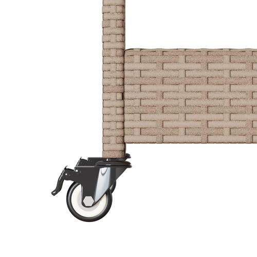 Barvogn med 3 hylder polyrattan og massivt akacietræ beige