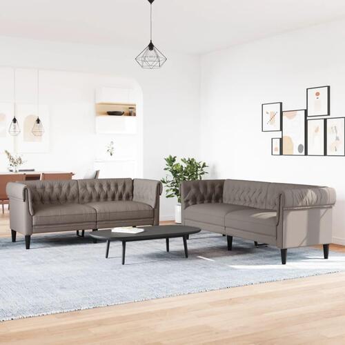 2 personers sofa stof gråbrun