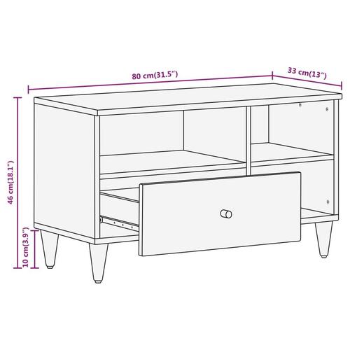 Tv-bord 80x33x46 cm massivt mangotræ