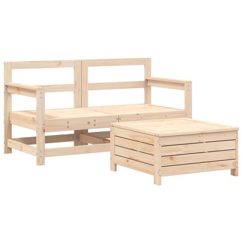 Sofasæt til haven 3 dele massivt fyrretræ