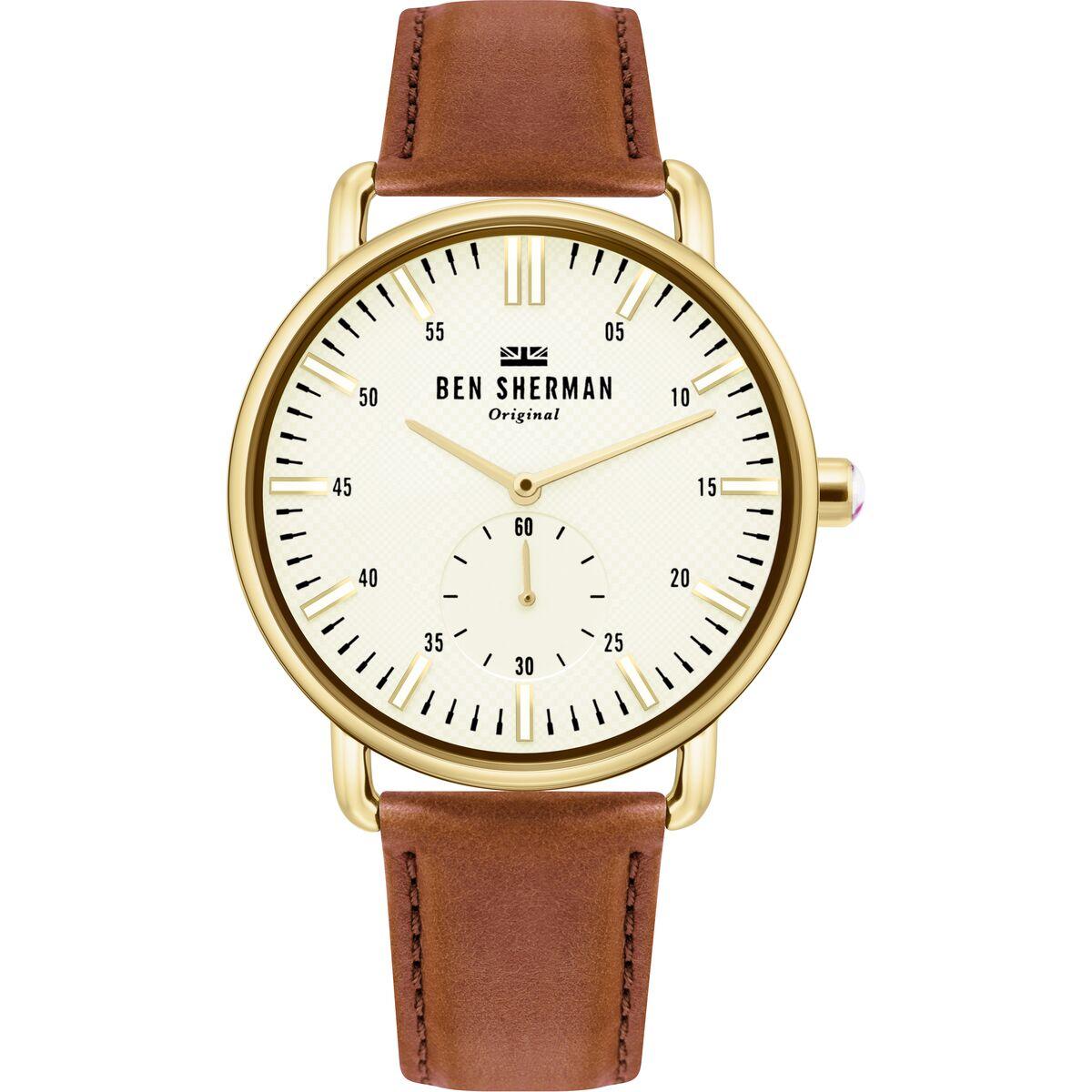 Herreur til mænd Ben Sherman WB033TG - læderrem, Ø 43 mm billede