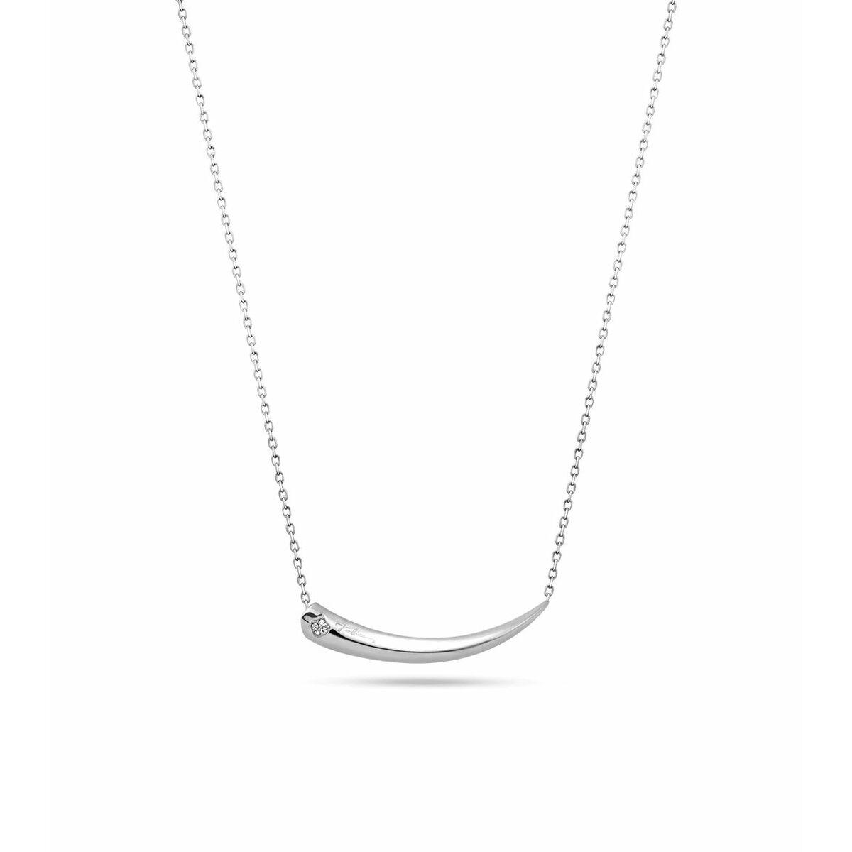 Police halskæde til kvinder - rustfrit stål, grå, 45 cm