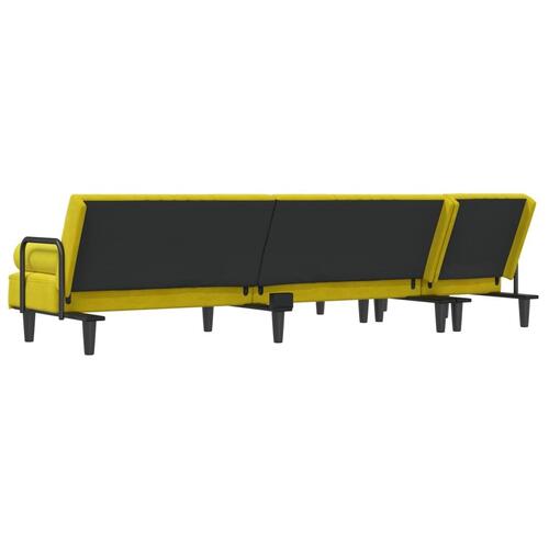 Sovesofa med chaiselong 260x140x70 cm velour gul