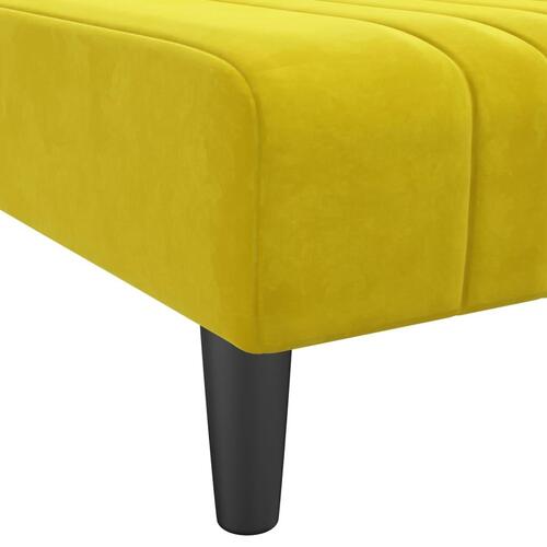 Sovesofa med chaiselong 260x140x70 cm velour gul