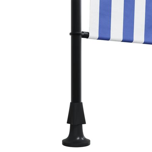 Udendørs rullegardin 200x270 cm stof og stål blå og hvid