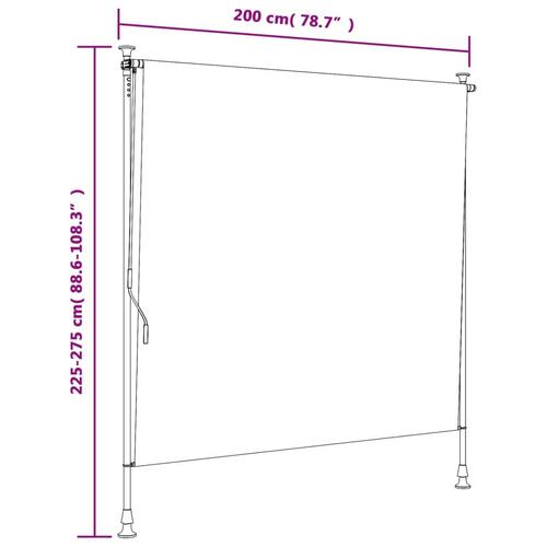 Udendørs rullegardin 200x270 cm stof og stål blå og hvid
