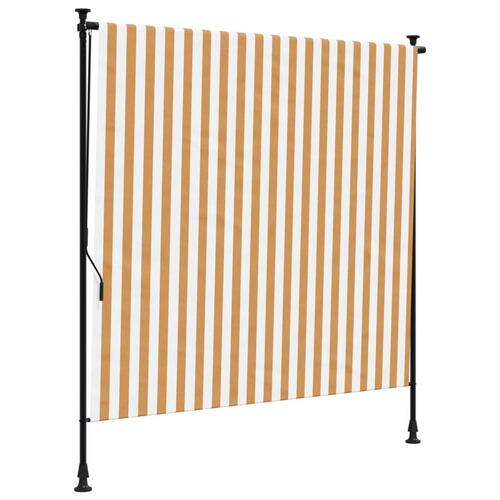 Udendørs rullegardin 200x270 cm stof og stål orange og hvid