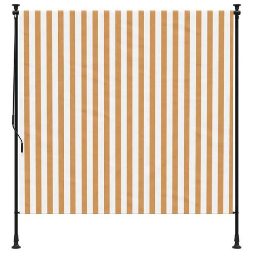 Udendørs rullegardin 200x270 cm stof og stål orange og hvid