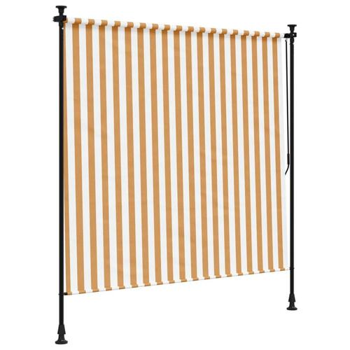 Udendørs rullegardin 200x270 cm stof og stål orange og hvid