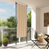 Udendørs rullegardin 120x270 cm stof og stål gul og hvid