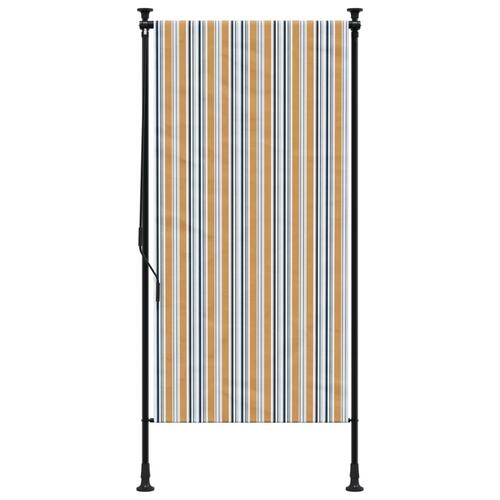 Udendørs rullegardin 120x270 cm stof og stål gul og hvid