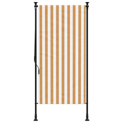 Udendørs rullegardin 120x270 cm stof og stål orange og hvid