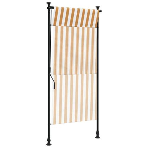 Udendørs rullegardin 120x270 cm stof og stål orange og hvid