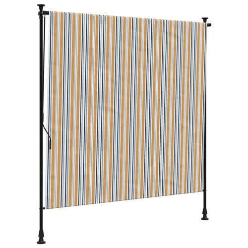 Udendørs rullegardin 150x270 cm stof og stål gul og hvid