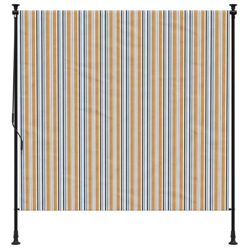 Udendørs rullegardin 150x270 cm stof og stål gul og hvid