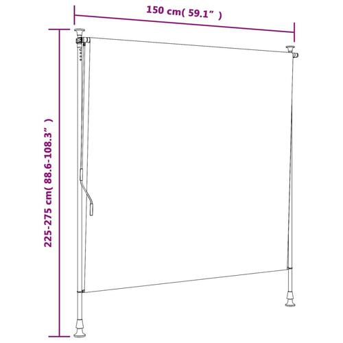 Udendørs rullegardin 150x270 cm stof og stål gul og hvid