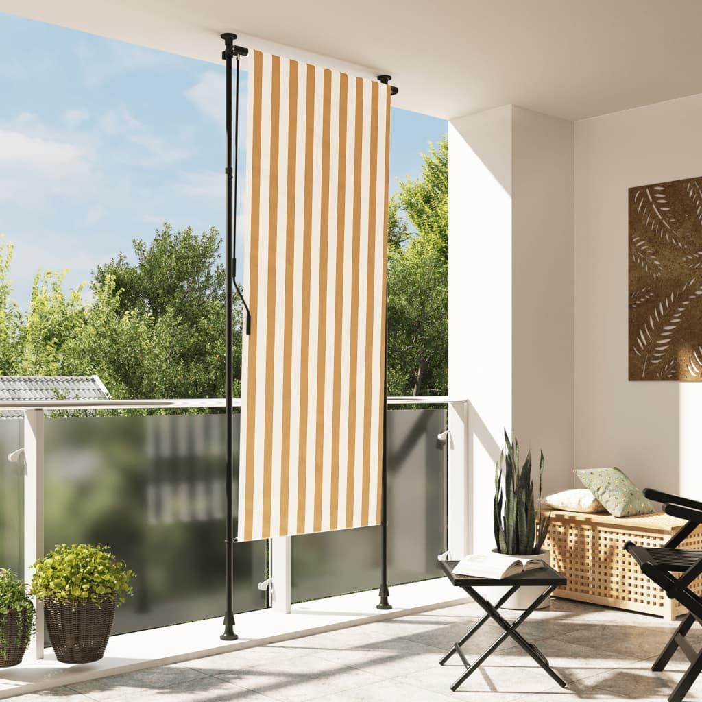Udendørs rullegardin 100x270 cm stof og stål orange og hvid