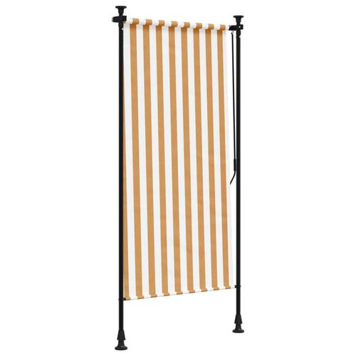 Udendørs rullegardin 100x270 cm stof og stål orange og hvid