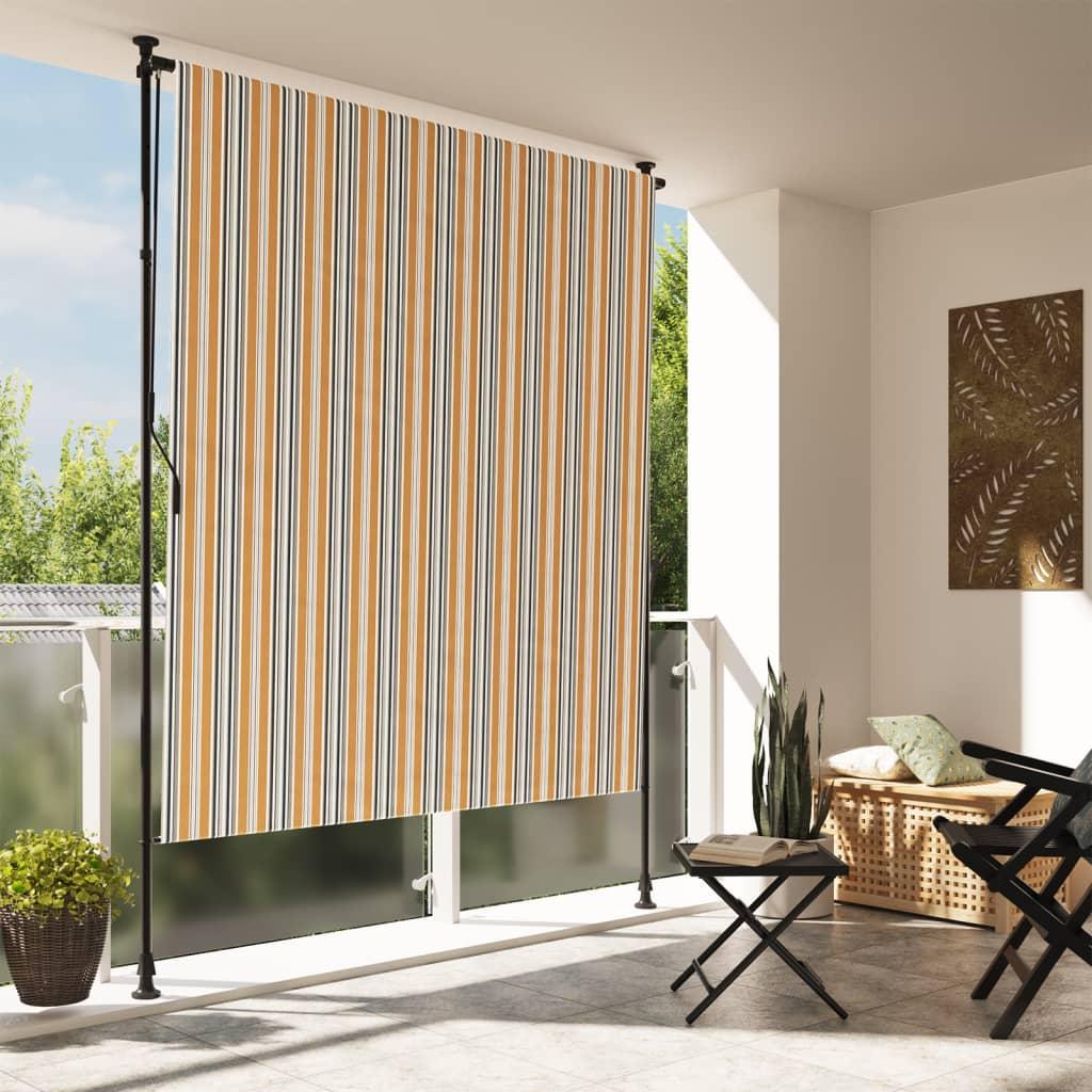 Udendørs rullegardin 200x270 cm stof og stål gul og hvid