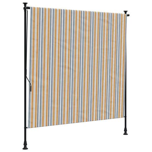 Udendørs rullegardin 200x270 cm stof og stål gul og hvid