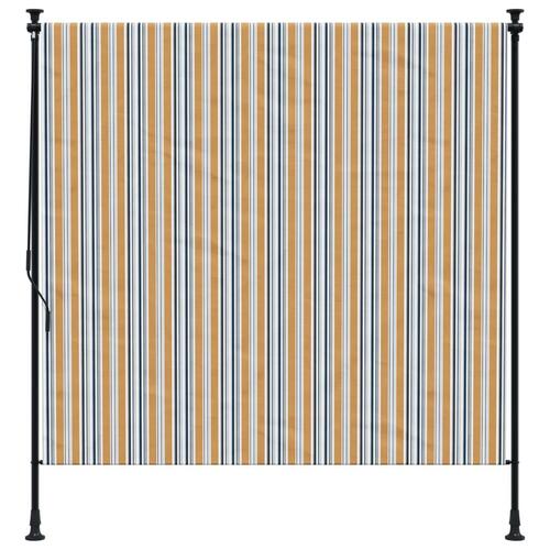 Udendørs rullegardin 200x270 cm stof og stål gul og hvid